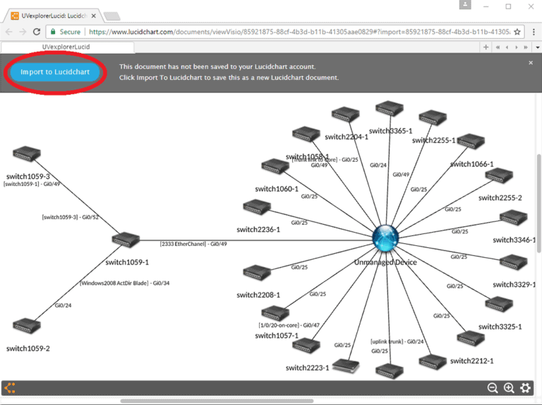 uvexplorer screenshot - lucidchart import