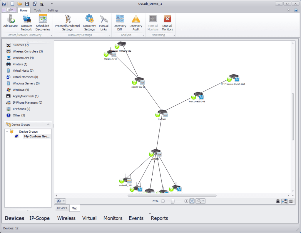 uvexplorer screenshot - custom group map