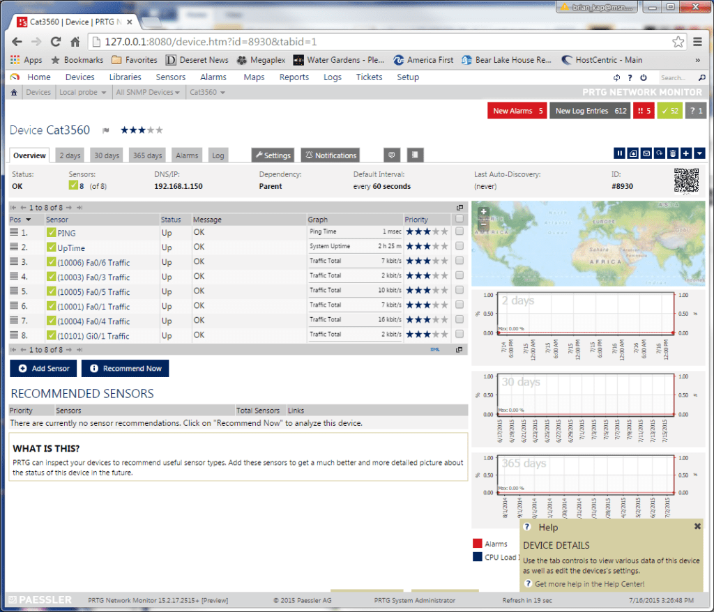 uvexplorer prtg export device monitor screenshot