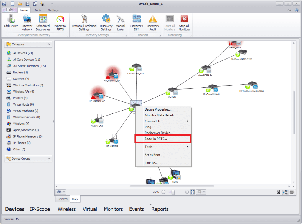 uvexplorer show in prtg screenshot