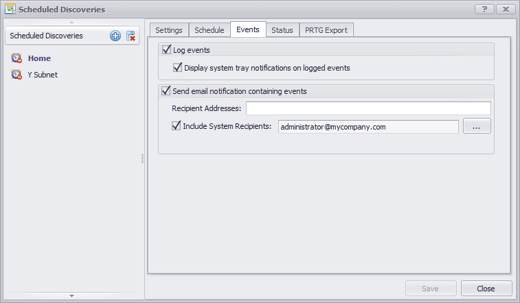uvexplorer screenshot - schedule discovery configuration
