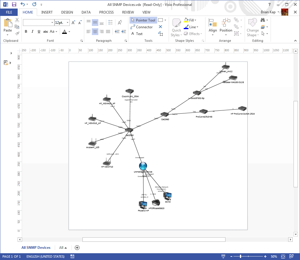 uvexplorer screenshot - export to microsoft visio