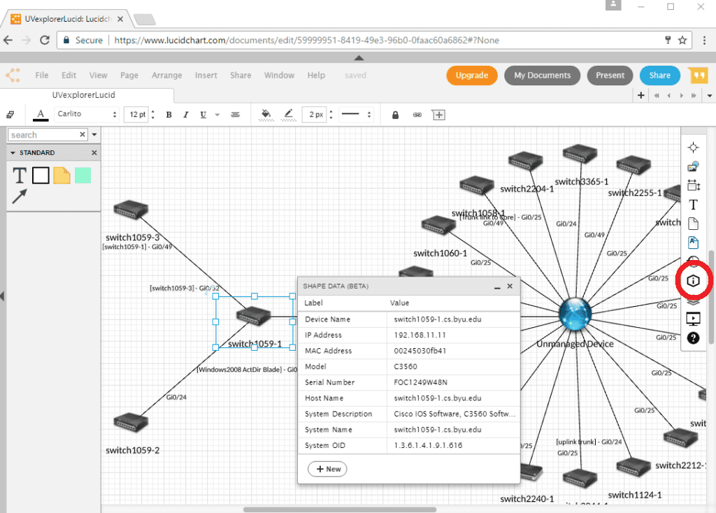 lucidchart device details from uvexplorer