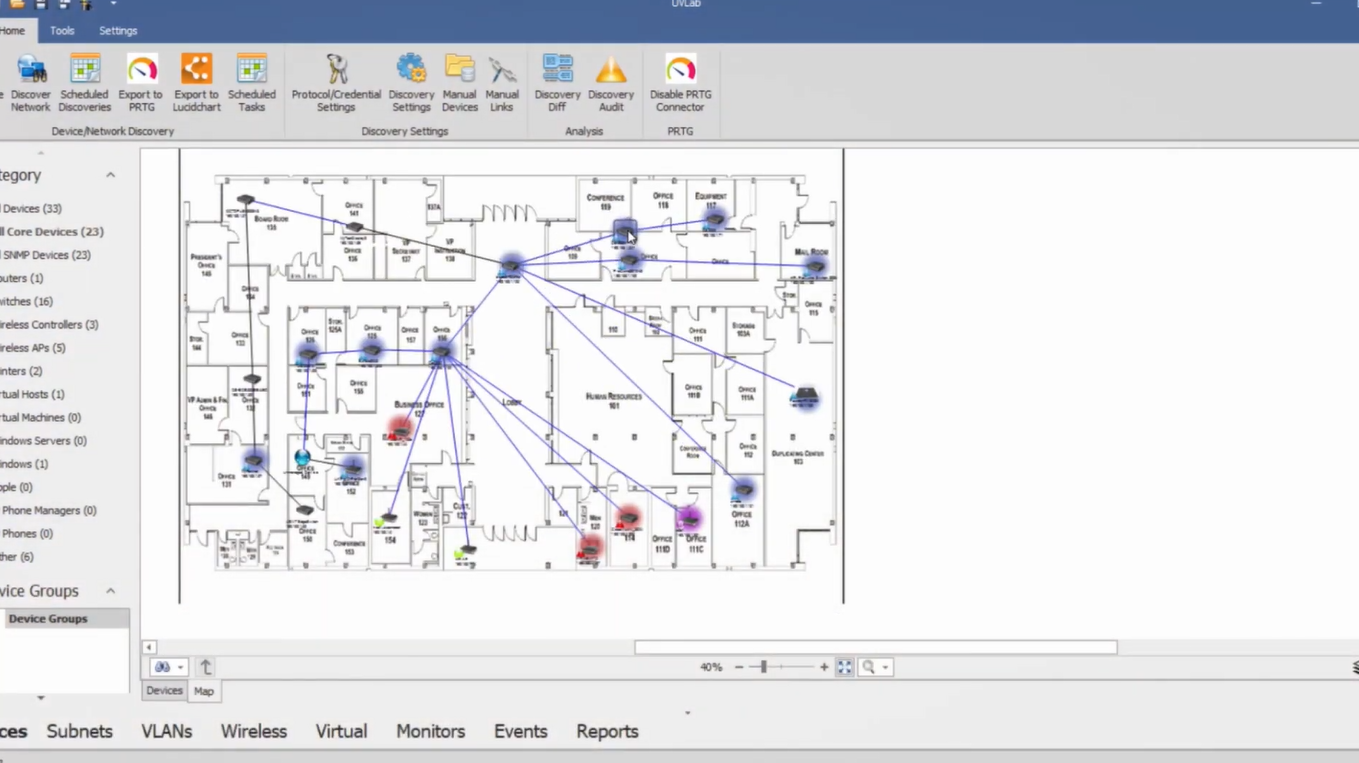Overlay Floor Layout Maps with Network Devices